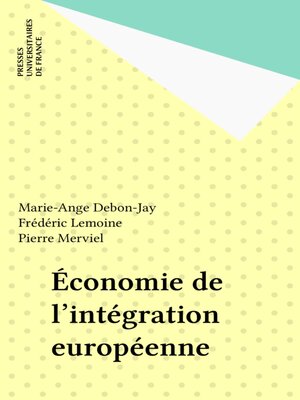 cover image of Économie de l'intégration européenne